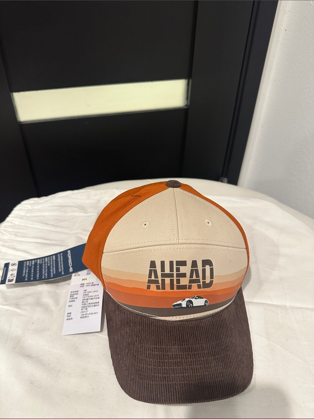 Porsche AHEAD Retro Racing Baseball Cap Orange Brown NWT